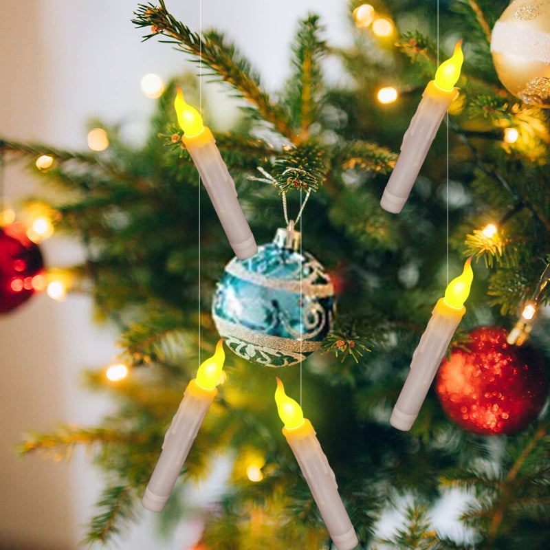 PChero 6pcs LED Taper Candles with Remote Control, Battery Operated Flameless Flickering Floating Candlesticks, Dripless Handheld Tapered Candles for Home Party Classroom Church Decorations - Image 5